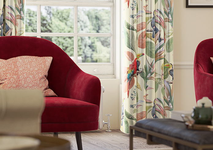 Parakeet Faux Silk, Pink Lotus - Made to Measure Curtain - Image 5